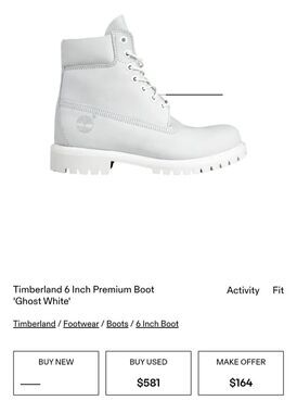 Mens Timberland Premium 6 inch Boots A180L Vapourous Grey Mens US 11